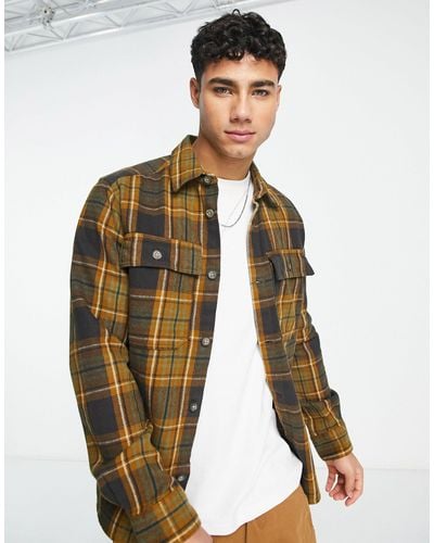 Only & Sons Flannel Overshirt - Brown