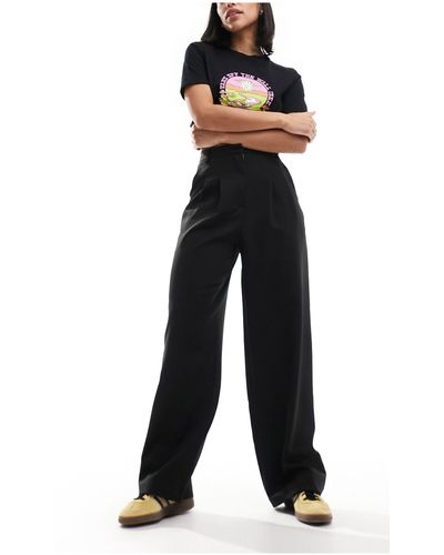 Miss Selfridge Pantaloni neri sartoriali con fondo ampio - Nero