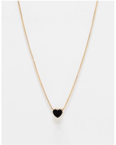 ASOS Curve - Ketting Met Emaille Harthangertje - Wit