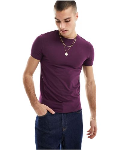 ASOS Muscle Fit Crew Neck T-shirt - Purple
