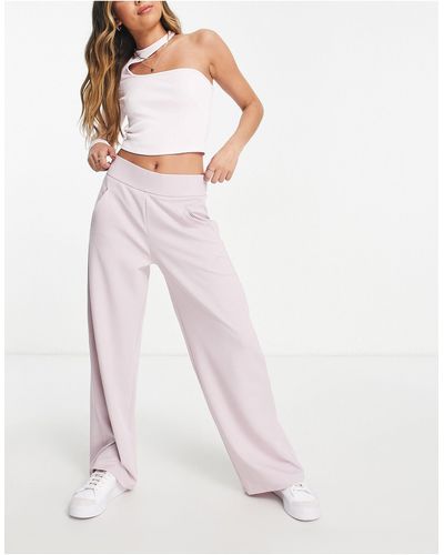 Jdy Wide Leg Tailored Trousers - Pink