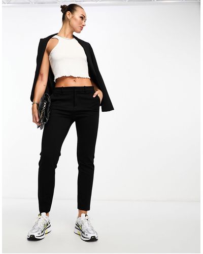 Mango Slim Fit Flare Trousers in Black Lyst UK