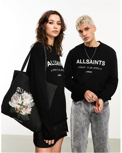 AllSaints X asos exclusive – underground – unisex-pullover - Schwarz