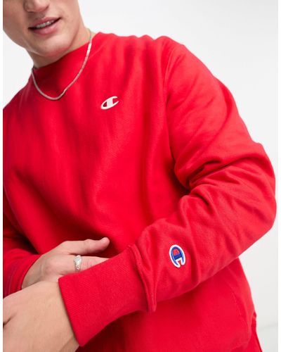 Champion Reverse Weave Crew Neck Sweatshirt - Red