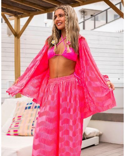 South Beach X Miss Molly Oversized Beach Shirt - Pink