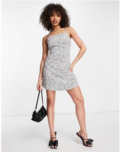 Missguided Cami Tie Back Aline Dress - White