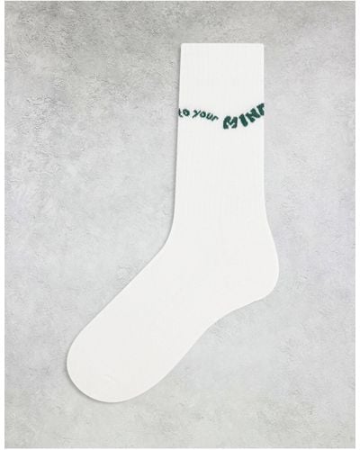 ASOS Socks With Be Kind Slogan - White