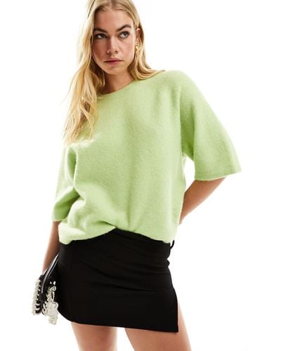& Other Stories Alpaca Short Sleeve Knitted Jumper - Green