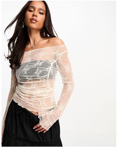 Miss Selfridge Top color transparente - Negro