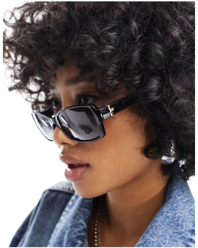 Le Specs Trance - occhiali da sole rettangolari neri - Nero