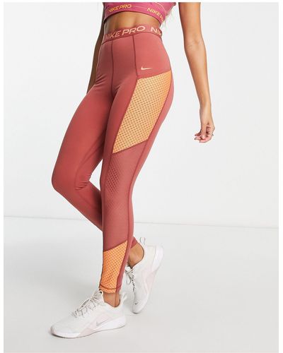 Nike Nike - pro training femme dri-fit - leggings a vita alta rosa - Bianco