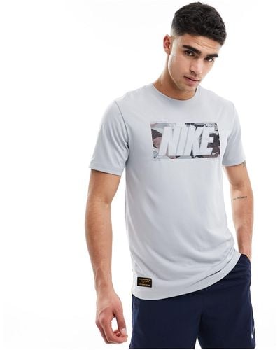 Nike T-shirt à imprimé camouflage - Blanc