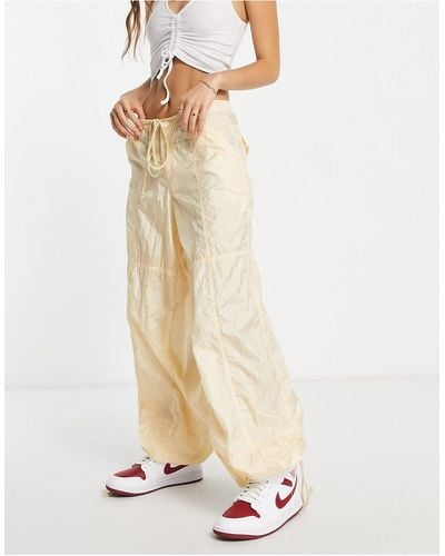 Motel baggy Parachute Trousers - White