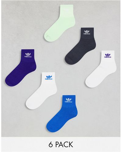 adidas Originals Trefoil 6-pack Quarter Socks - Blue