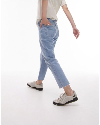 Topshop Unique – gerade jeans - Weiß