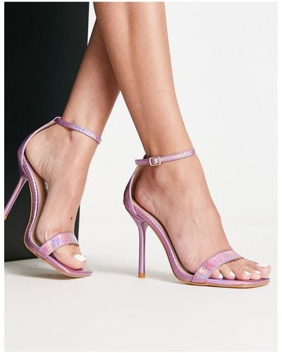 Glamorous Barely There Heeled Sandals - Pink