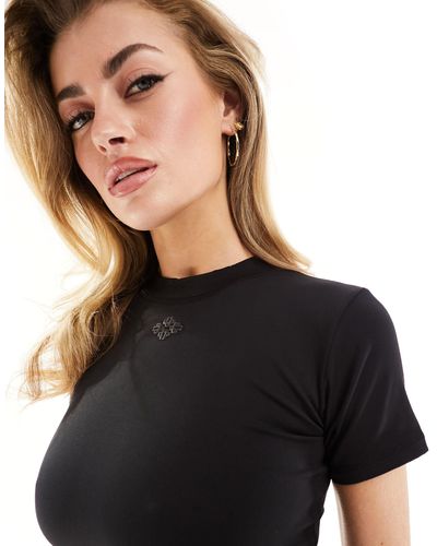 The Couture Club T-shirt attillata e corta nera - Nero