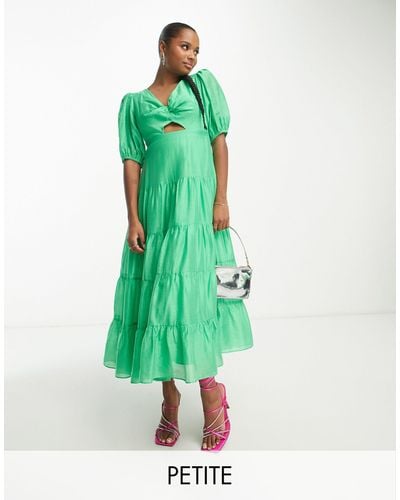 Forever New Short Sleeve Cut Out Maxi Dress - Green