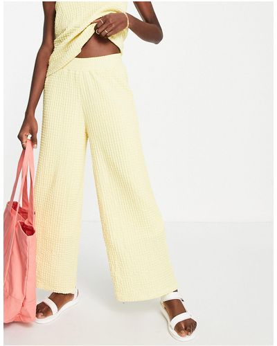 SELECTED Femme Textured Wide Leg Trousers Co-ord - Yellow