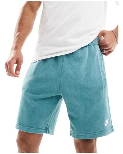 Nike Club Washed Jersey Shorts - Blue