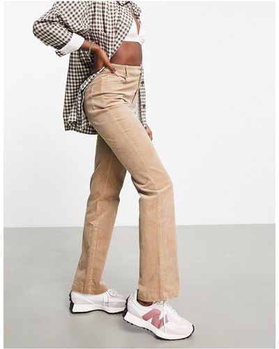 NA-KD X Lisa Marie Schiffner - Corduroy Flare-broek - Naturel