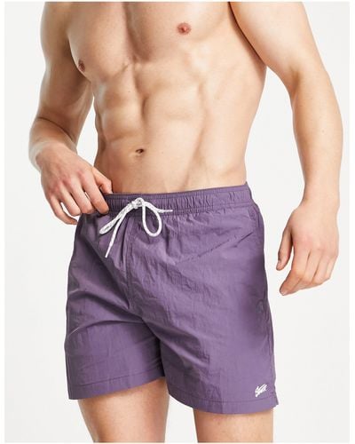 Pull&Bear Basic Swim Shorts - Purple