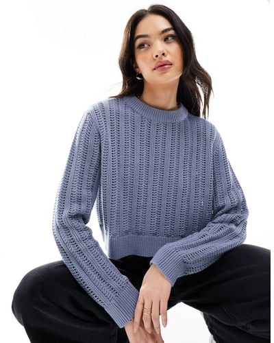 ASOS Crew Neck Crop Sweater - Blue