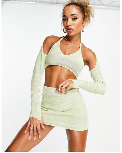 I Saw It First Knitted Mini Skirt Co-ord - White