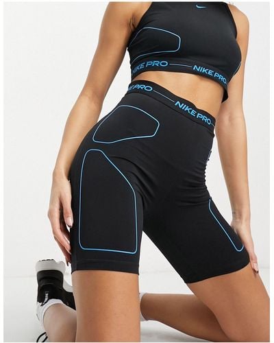 Nike Nike Pro Training Dri-fit Combat Gear High-waisted Booty Shorts - Blue