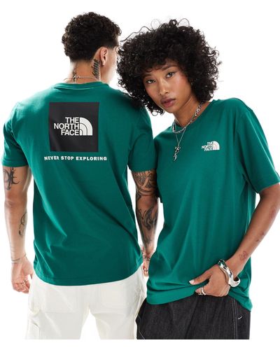 The North Face Redbox - t-shirt scuro con stampa sul retro - Verde