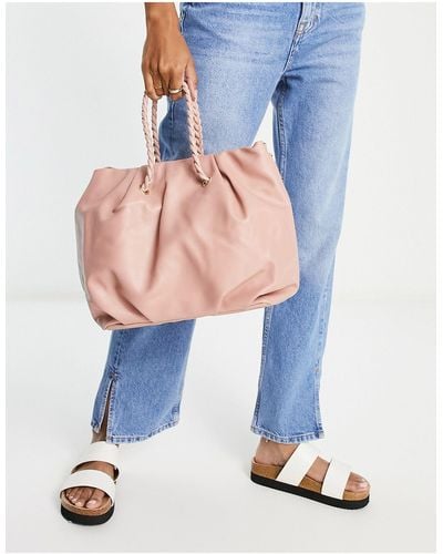 Truffle Collection Slouchy Tote Bag - Pink