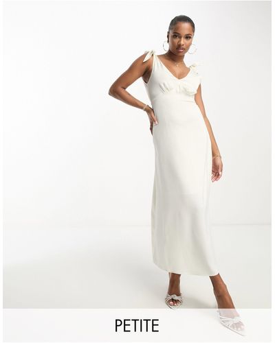Vila – bridal – maxikleid aus satin - Weiß
