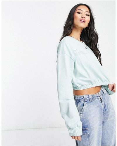 ONLY Cropped Elasticated Sweatshirt - White
