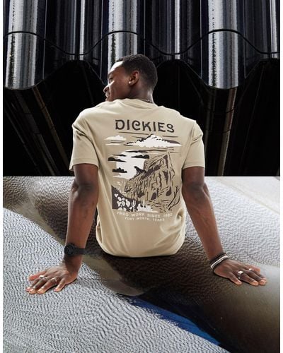 Dickies Eagle Point Mountain - Uniseks T-shirt Met Print Op - Naturel