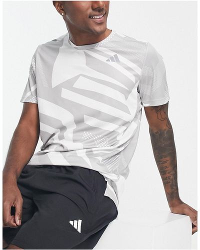 adidas Originals Adidas Running - Own The Run - T-shirt Met Abstracte Print - Wit