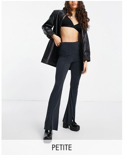 Topshop Unique Cupro Flared Trouser With Front Splits - Black