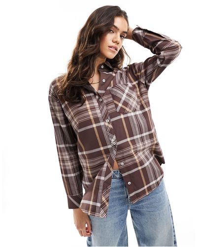 Miss Selfridge Oversized Shirt - Brown