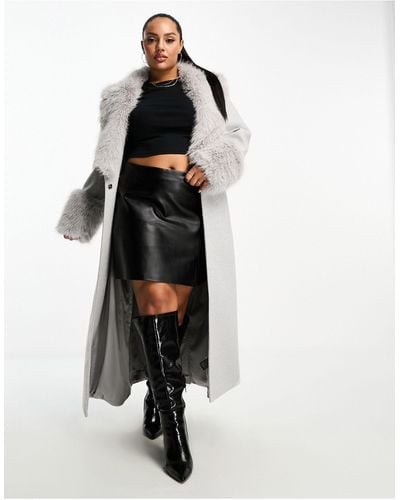 Forever New Faux Fur Maxi Coat - White