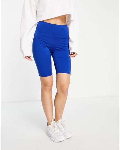 Pieces Glimmende leggingshort - Blauw