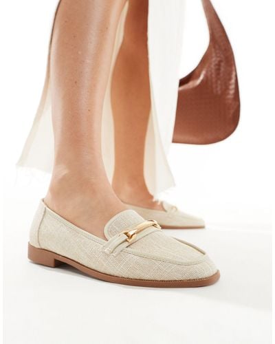ASOS Verity Loafer Flat Shoes With Trim - White
