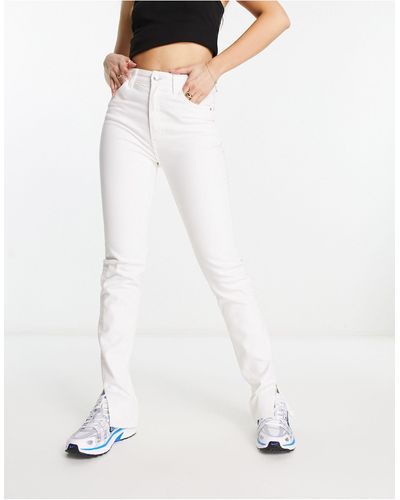 Bershka Jeans Met Split - Wit