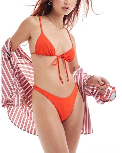 Weekday Perth Triangle Bikini Top - Red