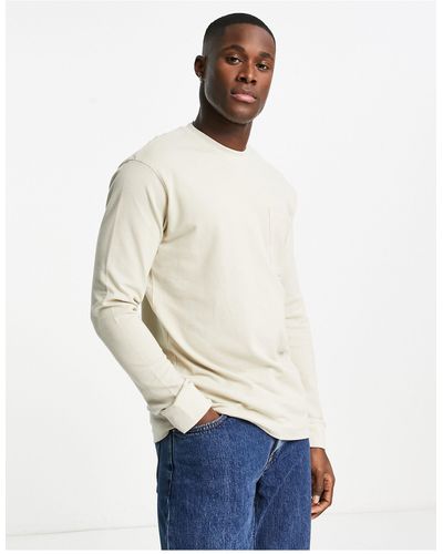 Only & Sons Long Sleeve Waffle T-shirt - White