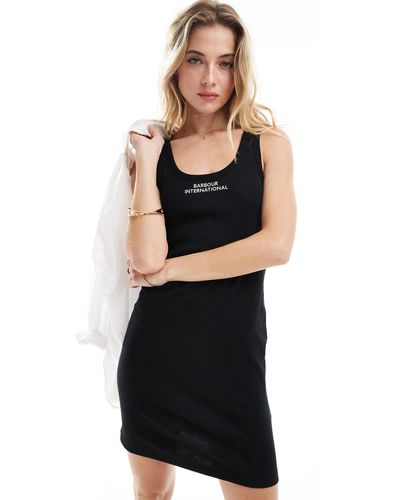 Barbour International - robe courte côtelée à logo - Noir
