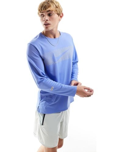 Nike Miler Dri-fit Flash Long Sleeve - Blue