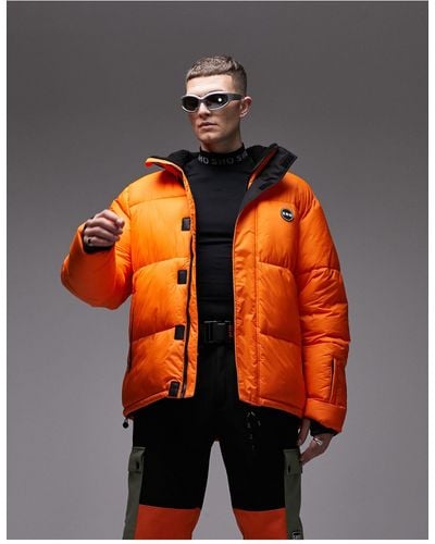 TOPMAN Sno Ski Puffer Jacket - Orange