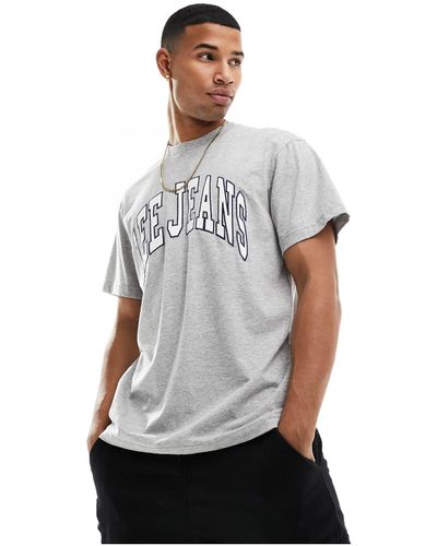 Lee Jeans Camiseta holgada con logo grande estilo universitario - Blanco