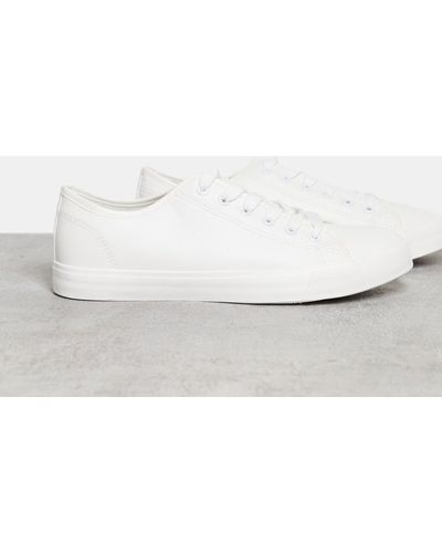 French Connection Pu Plimsoll Trainers - White