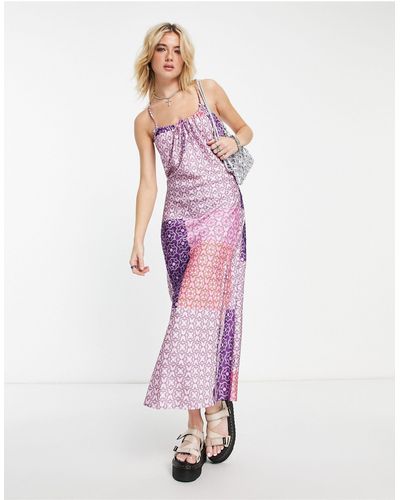 Reclaimed (vintage) Inspired – camisole-midikleid mit schalprint - Pink
