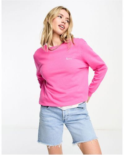 French Connection Sweatshirt Met 'love'-borduursel - Roze
